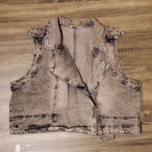 Distressed Denim Vest